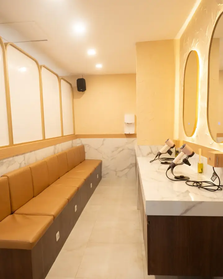 Changing room bench